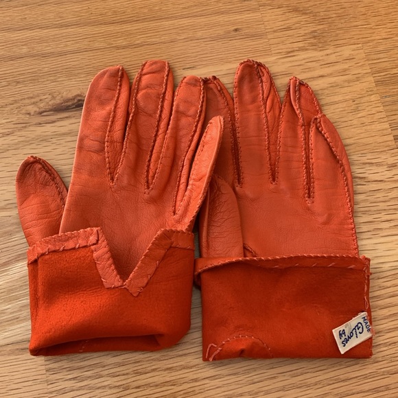 🎃VTG Leather gloves 📍FIRM📍Pumpkin Halloween - Picture 8 of 16